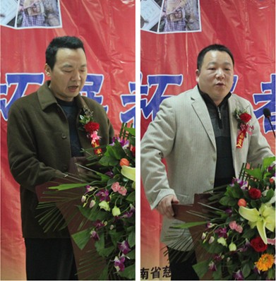 河南慈捐贈(zèng)部部長(zhǎng)崔廣文先、建培董事長(zhǎng)靳先生講話